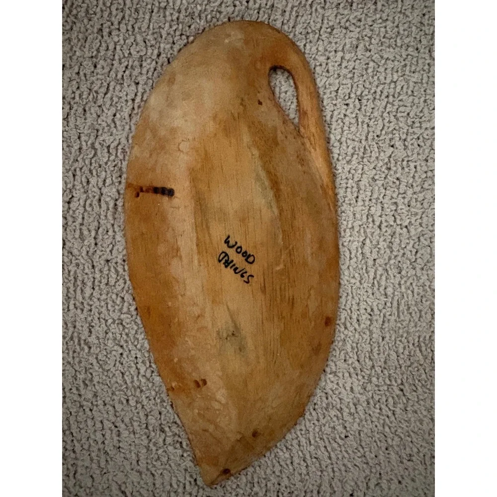 Wood Things Handmade Wooden Teardrop Serving Tray Painted Geometric Folk Art 14